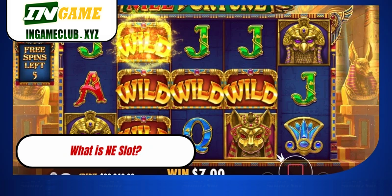 NE Slot on 777BET reels with symbols and bet controls